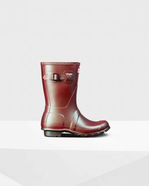 Hunter Original Nebula Short Mid-Calf Women Rain Boots Pink | 933112421