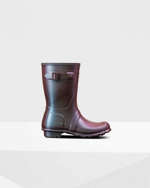 Hunter Original Nebula Short Mid-Calf Women Rain Boots Blue | 622840728
