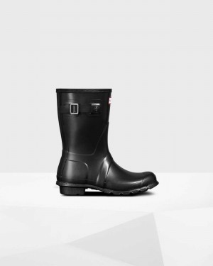 Hunter Original Pearlized Short Mid-Calf Women Rain Boots Black | 561040716