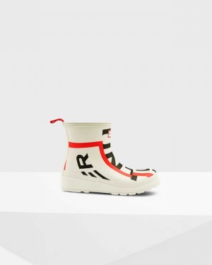 Hunter Original Play Short Exploded Logo Mid-Calf Women Boots White | 6913358
