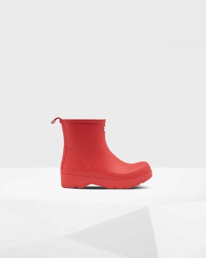 Hunter Original Play Short Men Short Boots Red | 571538925