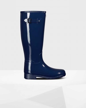 Hunter Original Refined Tall Women Wellington Boots Blue | 967482703