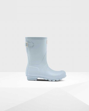 Hunter Original Short Back Adjustable Women Rain Boots Grey | 983017658