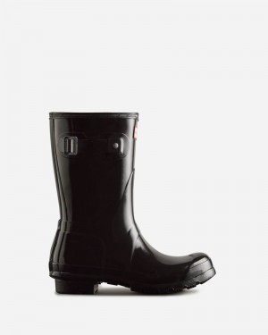 Hunter Original Short Gloss Women Wellington Boots Black | 867905437