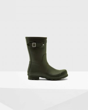 Hunter Original Short Men Short Boots Olive | 209846070