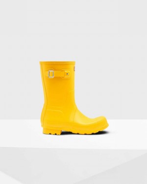 Hunter Original Short Men Short Boots Yellow | 61183710