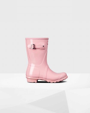 Hunter Original Short Mid-Calf Women Rain Boots Pink | 243494908