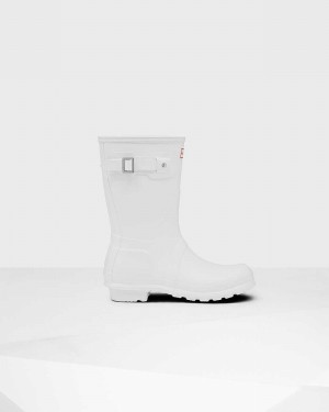 Hunter Original Short Mid-Calf Women Rain Boots White | 400955459