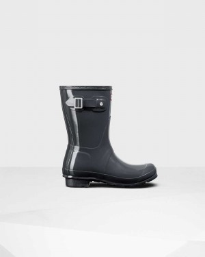 Hunter Original Short Mid-Calf Women Rain Boots Black | 244508291
