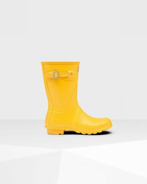 Hunter Original Short Mid-Calf Women Rain Boots Yellow | 100133120