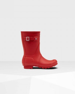 Hunter Original Short Mid-Calf Women Rain Boots Red | 347401848