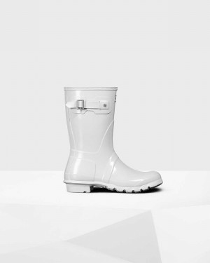 Hunter Original Short Mid-Calf Women Rain Boots White | 693973651