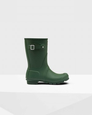Hunter Original Short Mid-Calf Women Rain Boots Green | 337243531