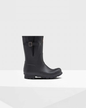 Hunter Original Short Side Adjustable Men Rain Boots Black | 337766358