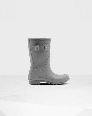 Hunter Original Short Women Rain Boots Grey | 876259104