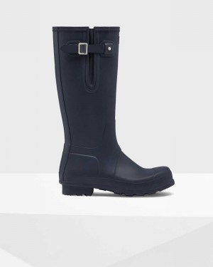 Hunter Original Side Adjustable Men Rain Boots Navy | 522948159