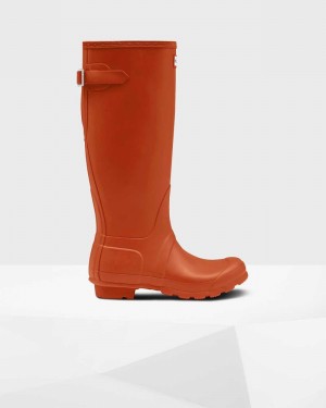 Hunter Original Tall Back Adjustable Women Rain Boots Red | 79143889