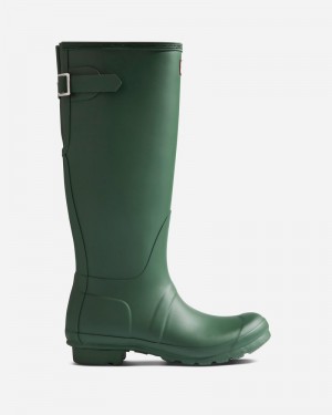 Hunter Original Tall Back Adjustable Women Wellington Boots Green | 631131274