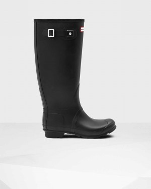 Hunter Original Tall Wide Leg Women Rain Boots Black | 327101382