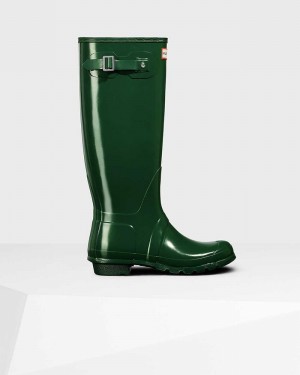 Hunter Original Tall Women Rain Boots Green | 402672300