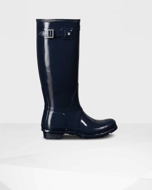 Hunter Original Tall Women Rain Boots Navy | 743424170