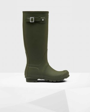 Hunter Original Tall Women Rain Boots Olive | 218989544