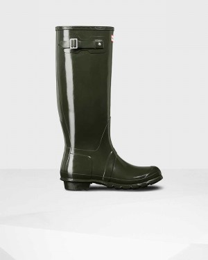 Hunter Original Tall Women Rain Boots Olive | 693536565