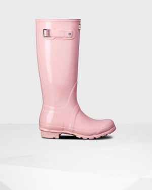 Hunter Original Tall Women Rain Boots Pink | 990048380