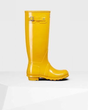 Hunter Original Tall Women Rain Boots Yellow | 694876707