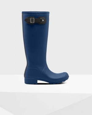Hunter Original Tour Foldable Tall Women Rain Boots Navy | 499625115