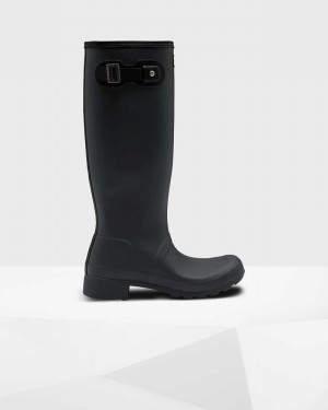 Hunter Original Tour Foldable Tall Women Rain Boots Black | 834025459