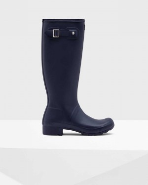 Hunter Original Tour Foldable Tall Women Rain Boots Navy | 674025748