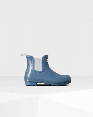 Hunter Original Women Chelsea Boots Blue | 396656161