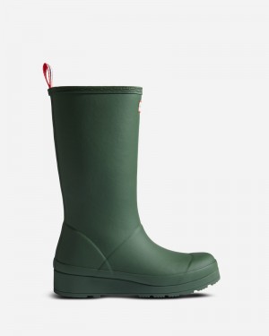 Hunter Play Shearling Insulated Tall Women Wellington Boots Green | 298331852