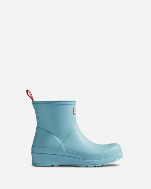 Hunter Play Short Women Wellington Boots Blue | 730613988