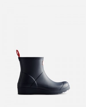 Hunter Play Short Women Wellington Boots Navy | 497625356