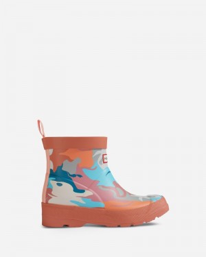 Hunter Play Water Camo Print Kids' Boots Pink | 414803268