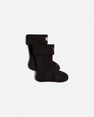 Hunter Recycled Fleece Cuff Boot Kids' Socks Black | 885576867