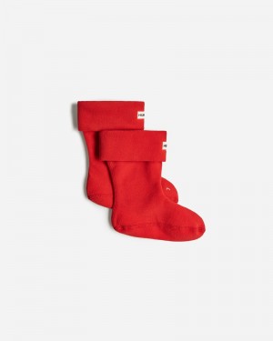 Hunter Recycled Fleece Cuff Boot Kids' Socks Red | 214222060