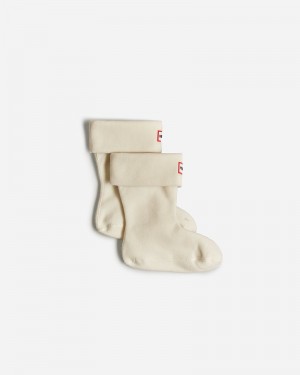 Hunter Recycled Fleece Cuff Boot Kids' Socks White | 390245476