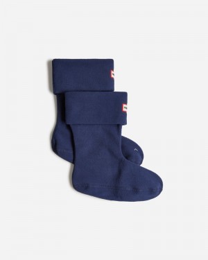 Hunter Recycled Fleece Cuff Short Boot Men Socks Navy | 741833100