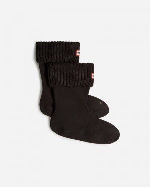 Hunter Recycled Half Cardigan Cuff Short Boot Women Socks Black | 355297123