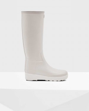 Hunter Refined Slim Fit Creeper Tall Women Boots Grey | 690471599