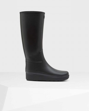 Hunter Refined Slim Fit Creeper Tall Women Boots Black | 735142266