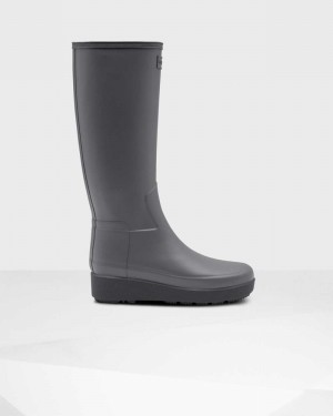Hunter Refined Slim Fit Creeper Tall Women Boots Black | 305241958