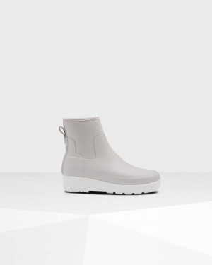 Hunter Refined Slim Fit Neoprene Creeper Women Chelsea Boots Grey | 156609402