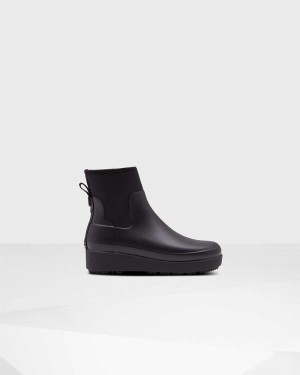 Hunter Refined Slim Fit Neoprene Creeper Women Chelsea Boots Black | 841938652