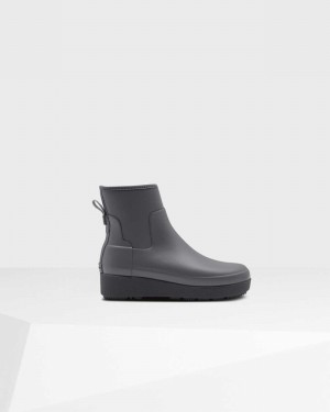 Hunter Refined Slim Fit Neoprene Creeper Women Chelsea Boots Black | 418861196
