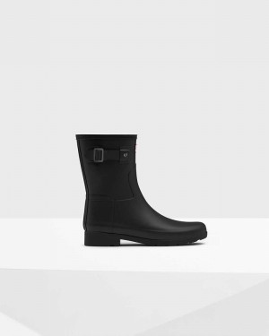 Hunter Refined Slim Fit Short Mid-Calf Women Short Boots Black | 990358716