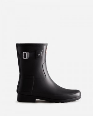 Hunter Refined Slim Fit Short Women Wellington Boots Black | 465154999